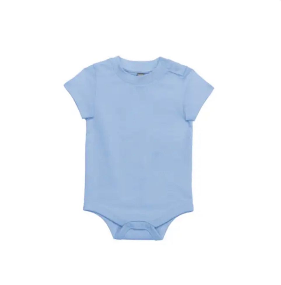 Korte Mouw Baby Romper - Effen Witte Katoenen Babybodysuit