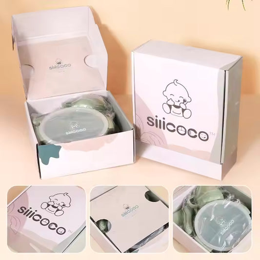 Silicoco BPA-vrije Siliconen , Zuignap, Snackbeker, Rietje, Bord, Slabbetjes en Andere Kinder Tafelwaren voor Babyvoeding