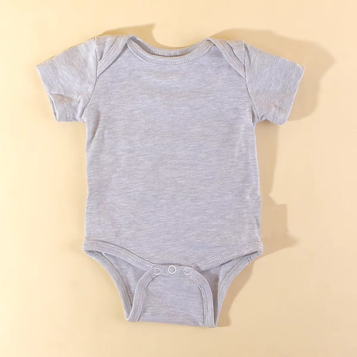 Korte Mouw Baby Romper - Effen Witte Katoenen Babybodysuit